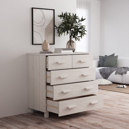 vidaXL Sideboard HAMAR Weiß 79x40x80 cm Massivholz Kiefer