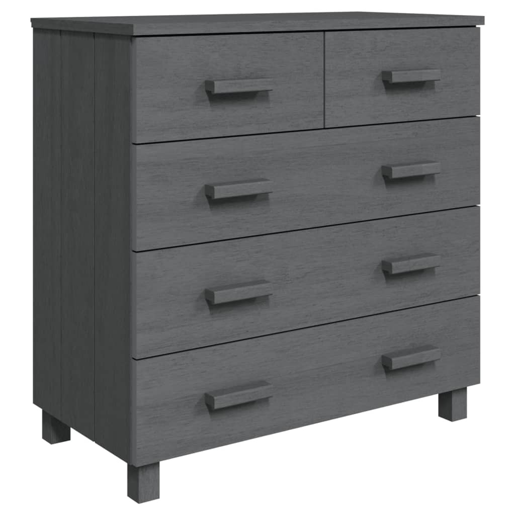 vidaXL Commode HAMAR Gris foncé 79x40x80 cm Bois de pin massif