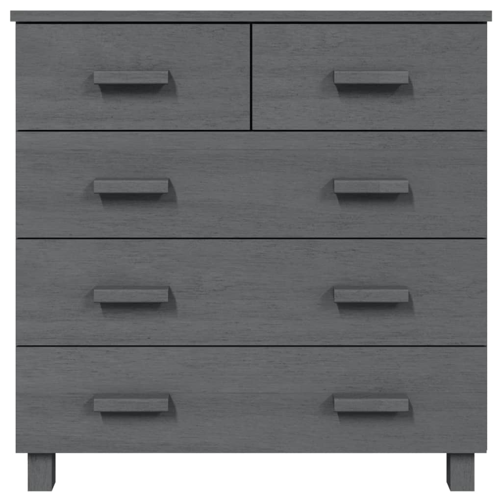 vidaXL Commode HAMAR Gris foncé 79x40x80 cm Bois de pin massif