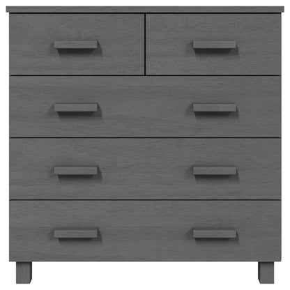 vidaXL Commode HAMAR Gris foncé 79x40x80 cm Bois de pin massif