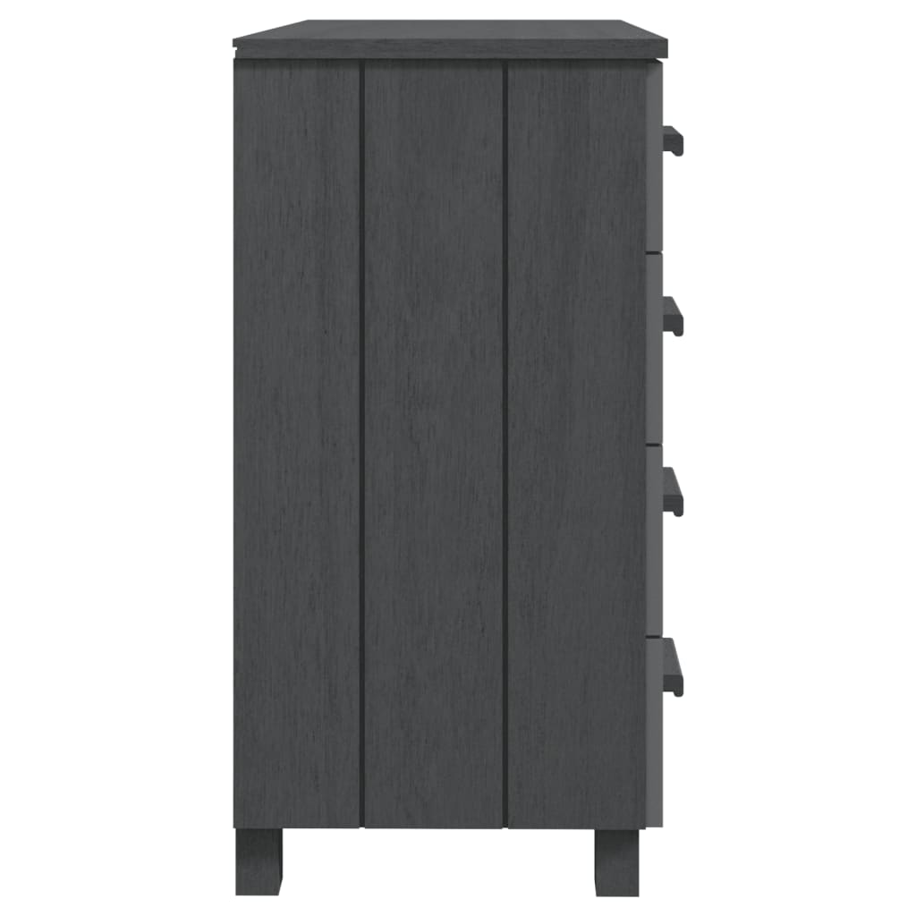 vidaXL Commode HAMAR Gris foncé 79x40x80 cm Bois de pin massif