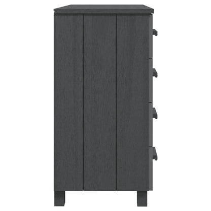 vidaXL Commode HAMAR Gris foncé 79x40x80 cm Bois de pin massif