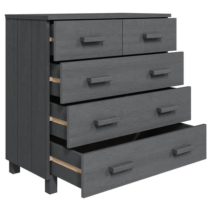 vidaXL Commode HAMAR Gris foncé 79x40x80 cm Bois de pin massif