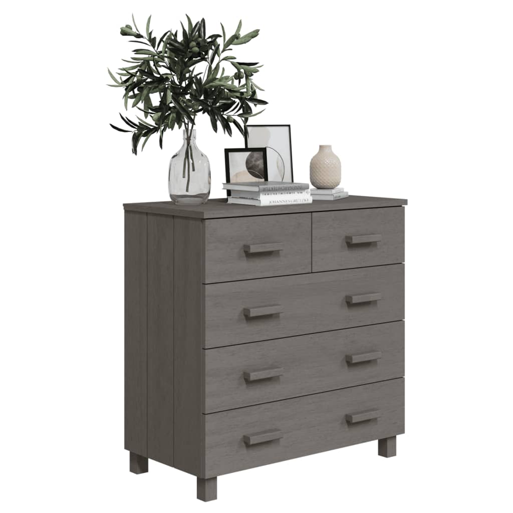 vidaXL Buffet HAMAR Gris clair 79x40x80 cm Bois de pin massif
