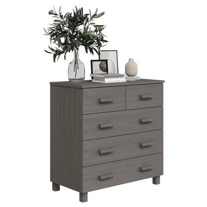 vidaXL Buffet HAMAR Gris clair 79x40x80 cm Bois de pin massif