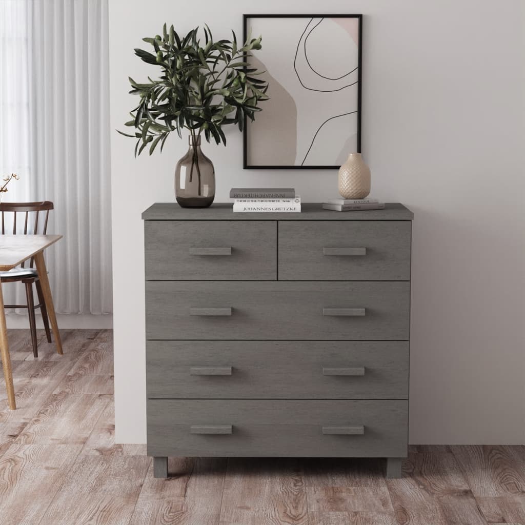 vidaXL Buffet HAMAR Gris clair 79x40x80 cm Bois de pin massif