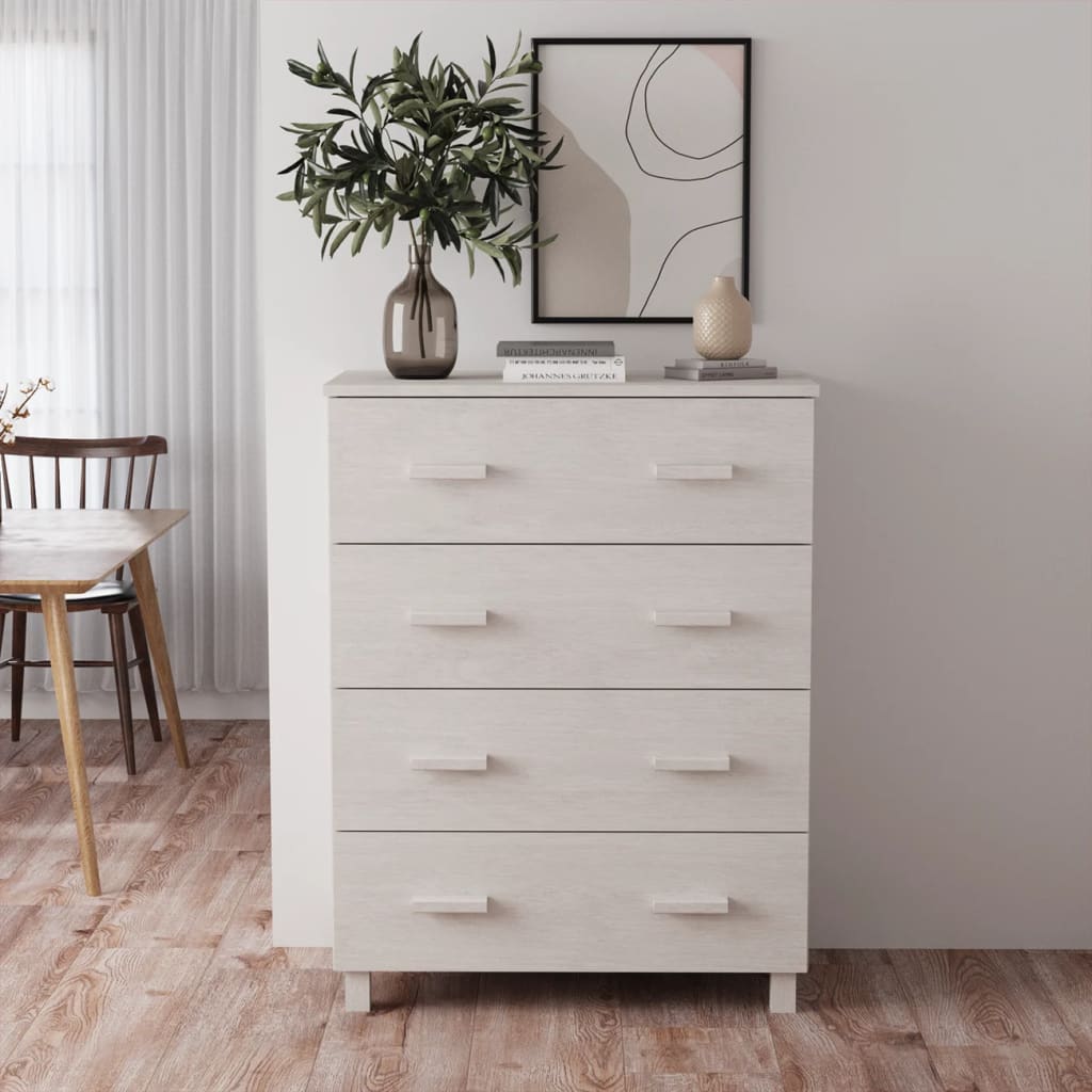 vidaXL Buffet HAMAR Blanc 79x40x103,5 cm Bois de pin massif