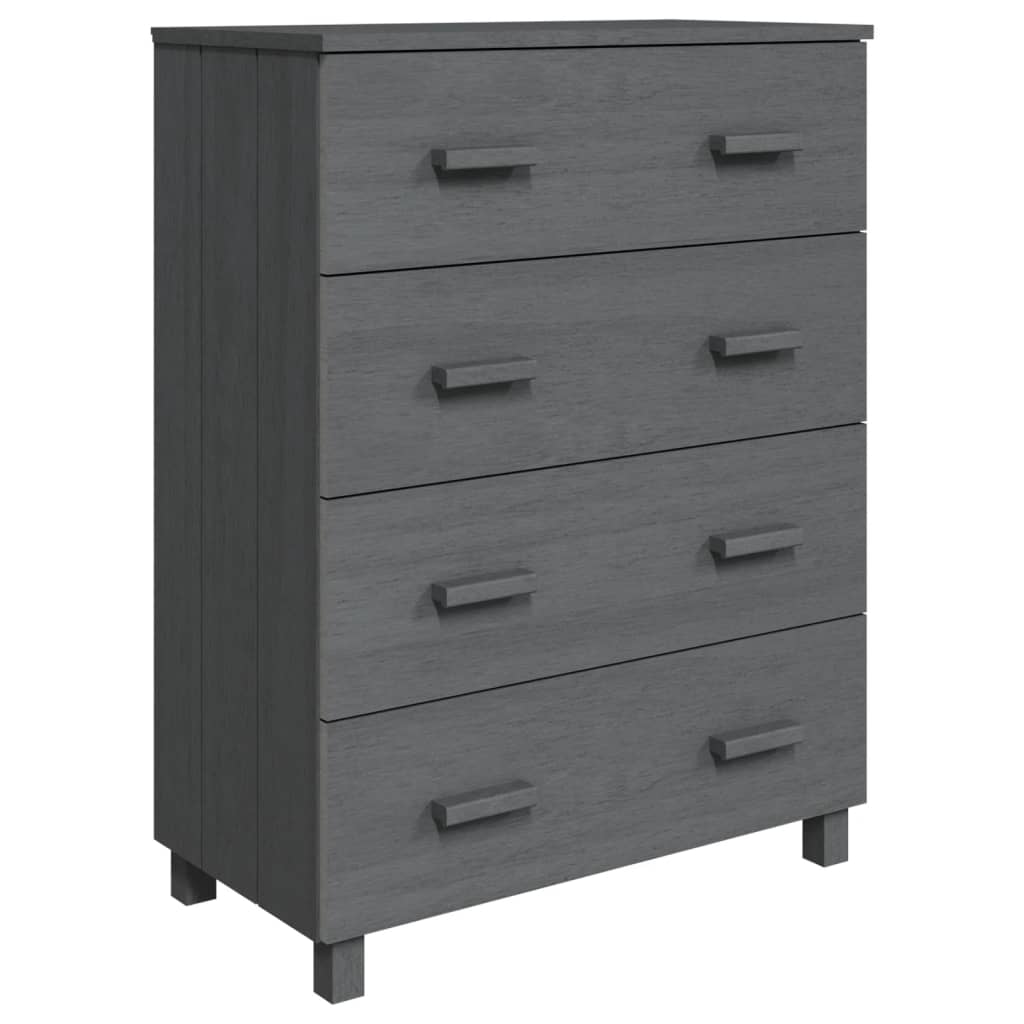 vidaXL Buffet HAMAR gris foncé 79x40x103,5 cm bois de pin massif