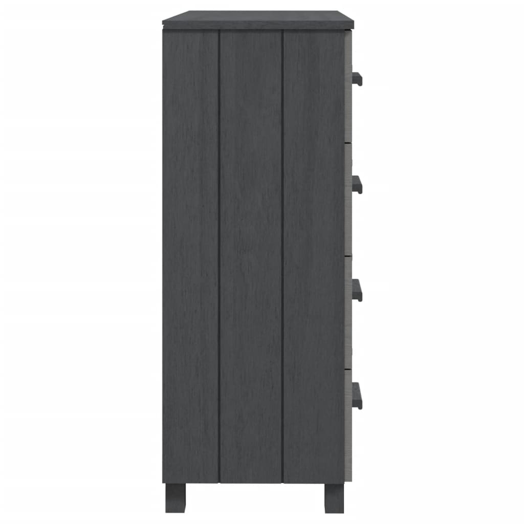 vidaXL Buffet HAMAR gris foncé 79x40x103,5 cm bois de pin massif