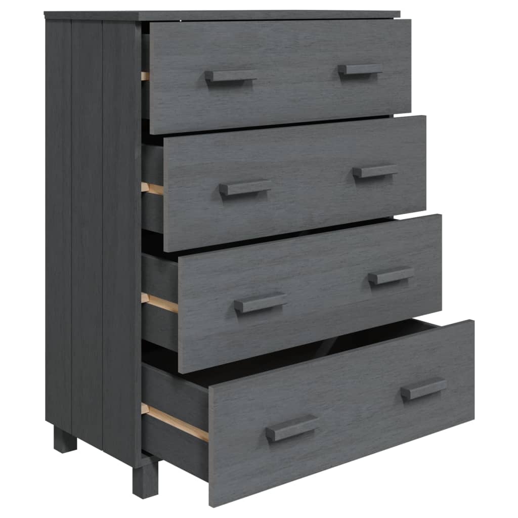 vidaXL Buffet HAMAR gris foncé 79x40x103,5 cm bois de pin massif