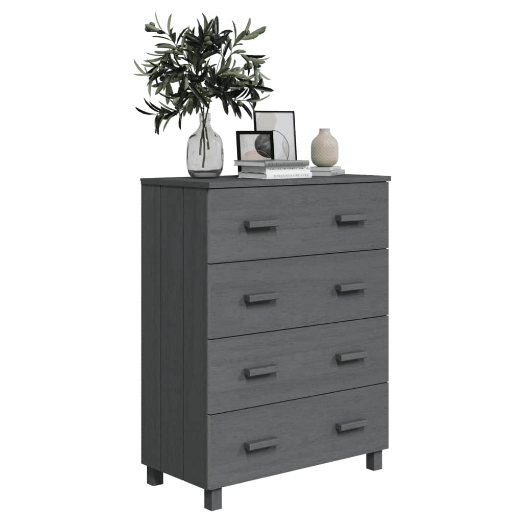 vidaXL Buffet HAMAR gris foncé 79x40x103,5 cm bois de pin massif