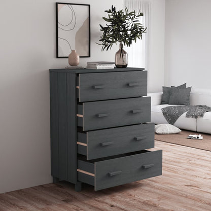 vidaXL Buffet HAMAR gris foncé 79x40x103,5 cm bois de pin massif