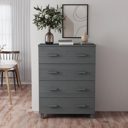 vidaXL Buffet HAMAR gris foncé 79x40x103,5 cm bois de pin massif