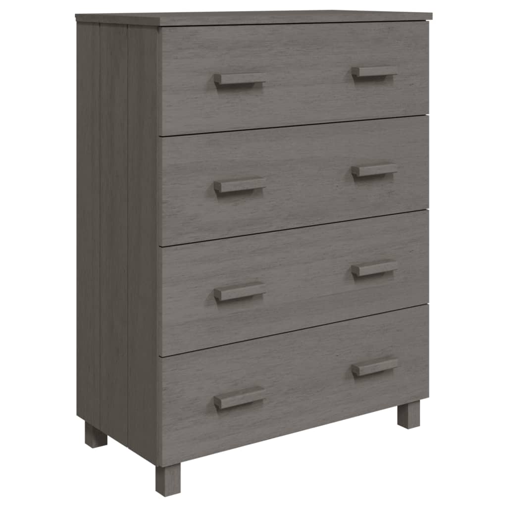 vidaXL Buffet HAMAR Gris clair 79x40x103,5 cm Bois de pin massif