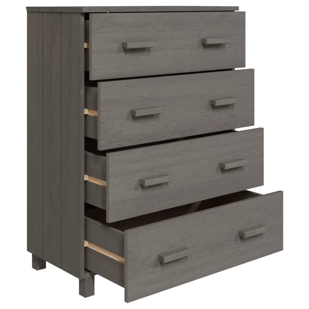 vidaXL Buffet HAMAR Gris clair 79x40x103,5 cm Bois de pin massif