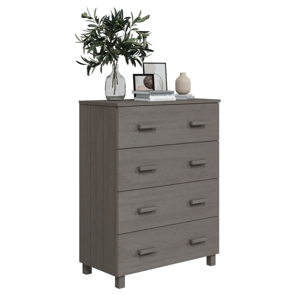 vidaXL Buffet HAMAR Gris clair 79x40x103,5 cm Bois de pin massif