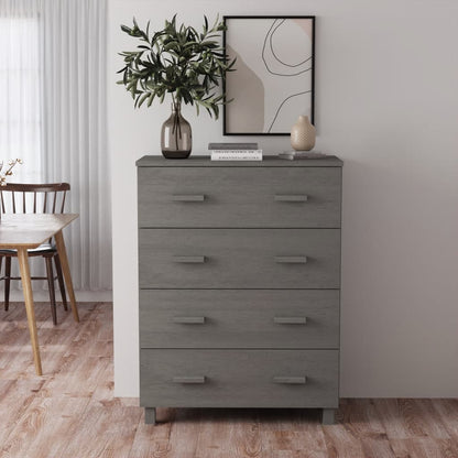 vidaXL Buffet HAMAR Gris clair 79x40x103,5 cm Bois de pin massif