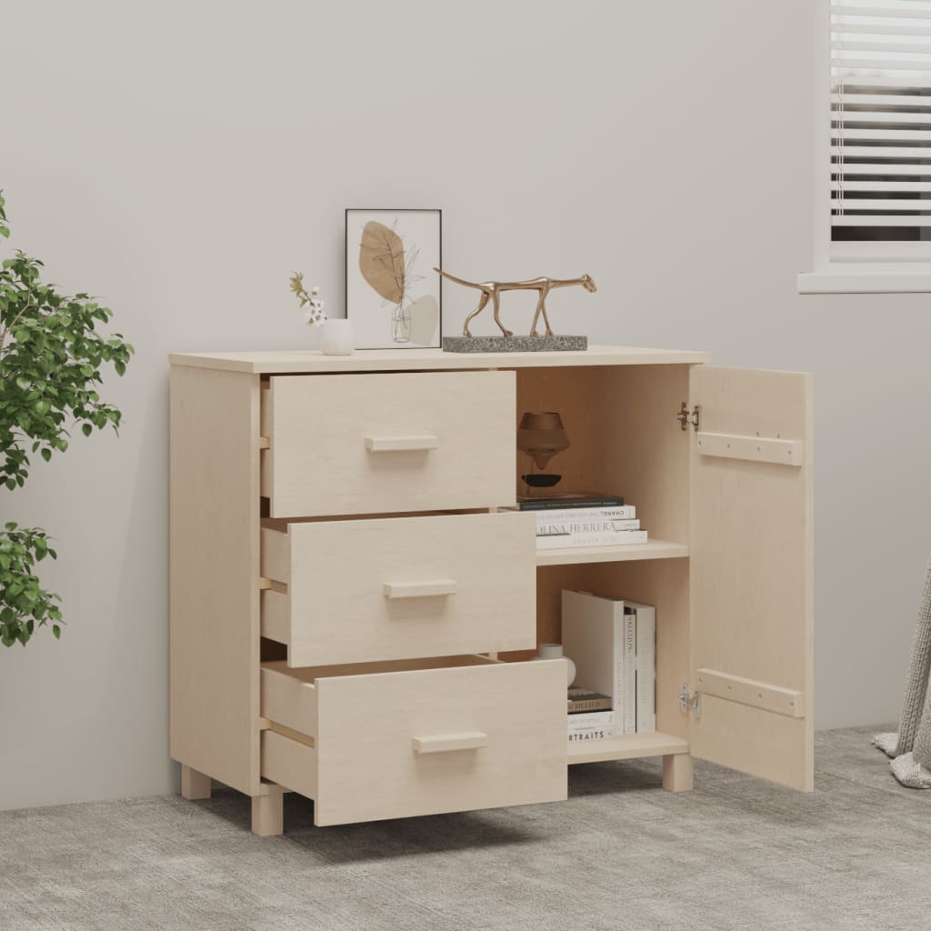 vidaXL Buffet HAMAR marron miel 90x40x80 cm bois de pin massif