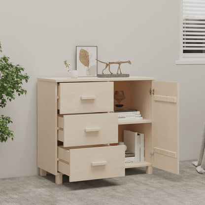 vidaXL Buffet HAMAR marron miel 90x40x80 cm bois de pin massif
