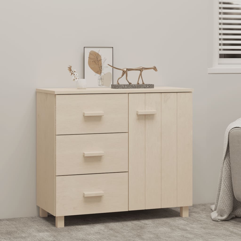 vidaXL Buffet HAMAR marron miel 90x40x80 cm bois de pin massif