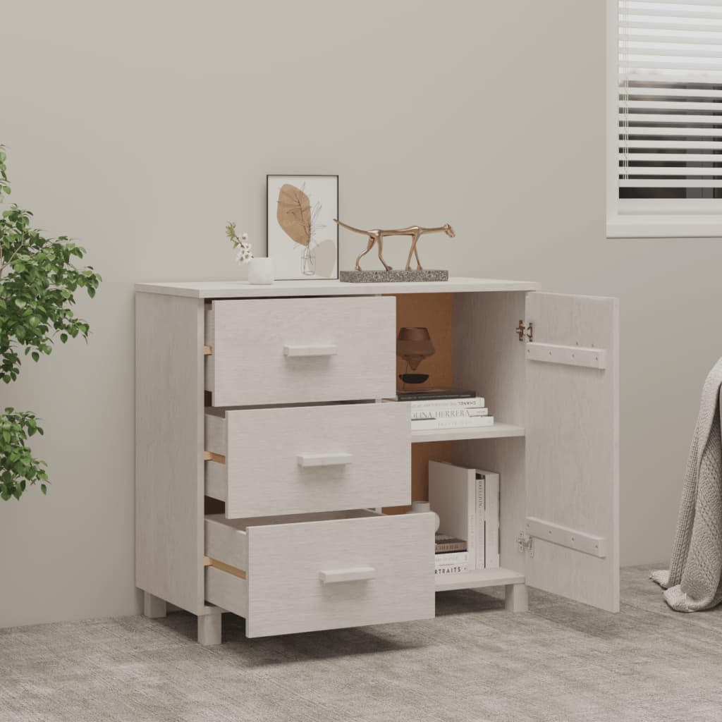 vidaXL Commode HAMAR Blanc 90x40x80 cm Bois de pin massif