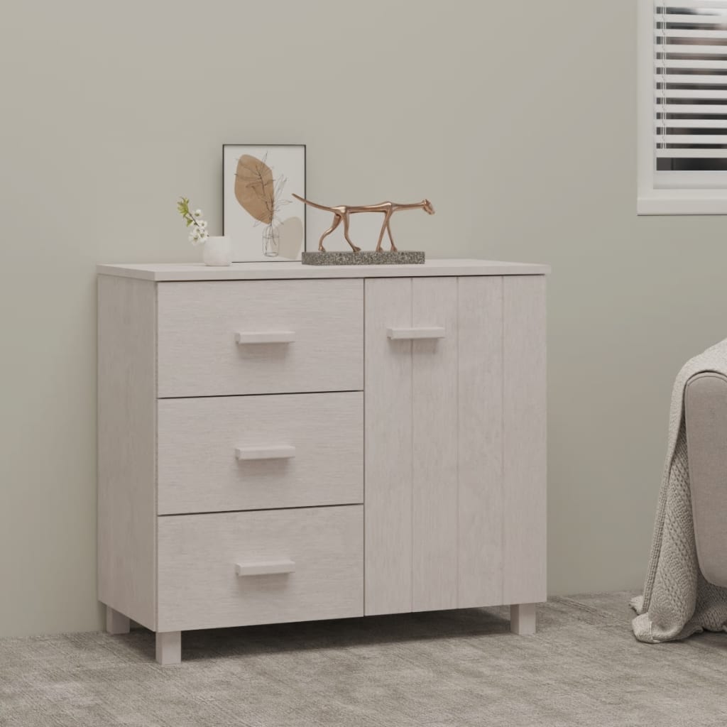 vidaXL Commode HAMAR Blanc 90x40x80 cm Bois de pin massif