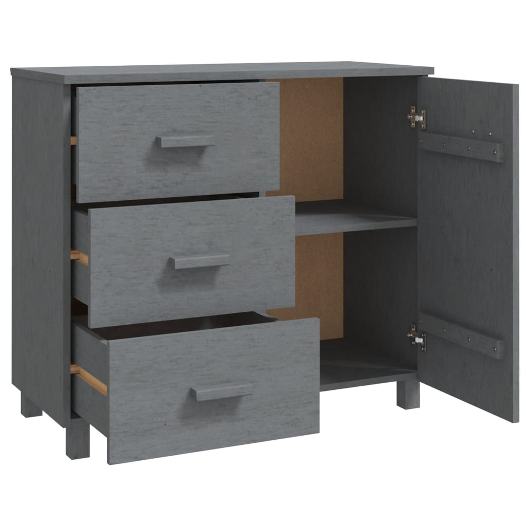 vidaXL Buffet HAMAR Gris foncé 90x40x80 cm Bois de pin massif