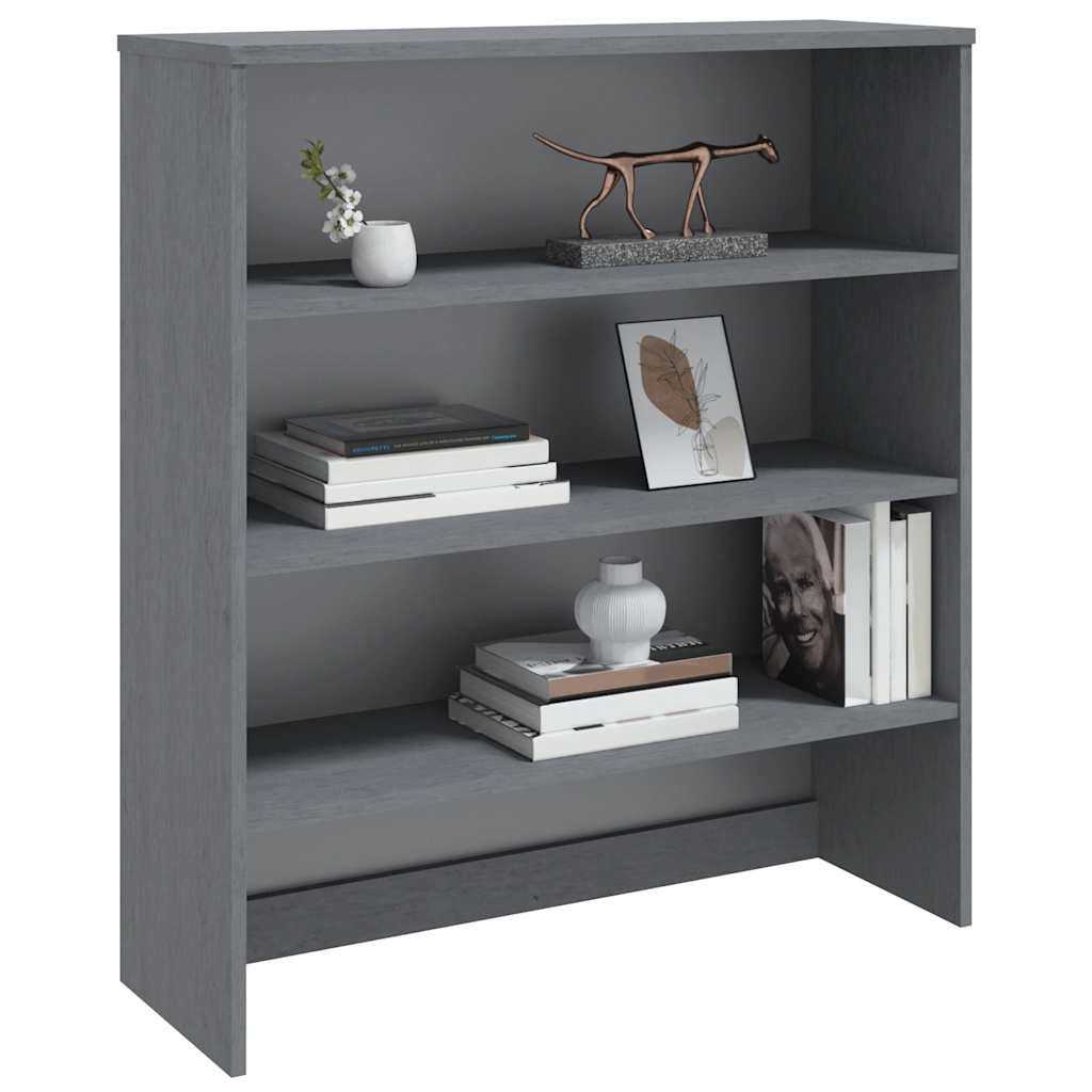 vidaXL Haut de vaisselier HAMAR Gris foncé 90x30x100 cm Bois massif