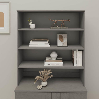 Meuble haut de buffet HAMAR gris clair 90x30x100 cm bois massif vidaXL
