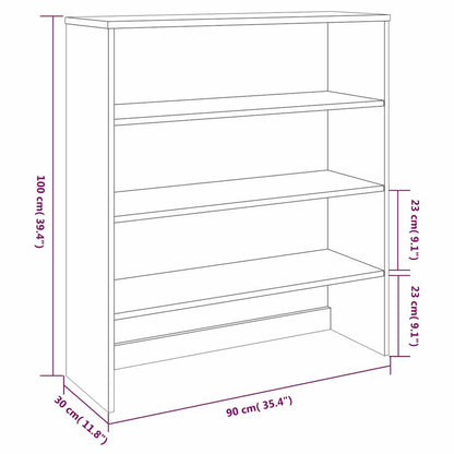 Meuble haut de buffet HAMAR gris clair 90x30x100 cm bois massif vidaXL