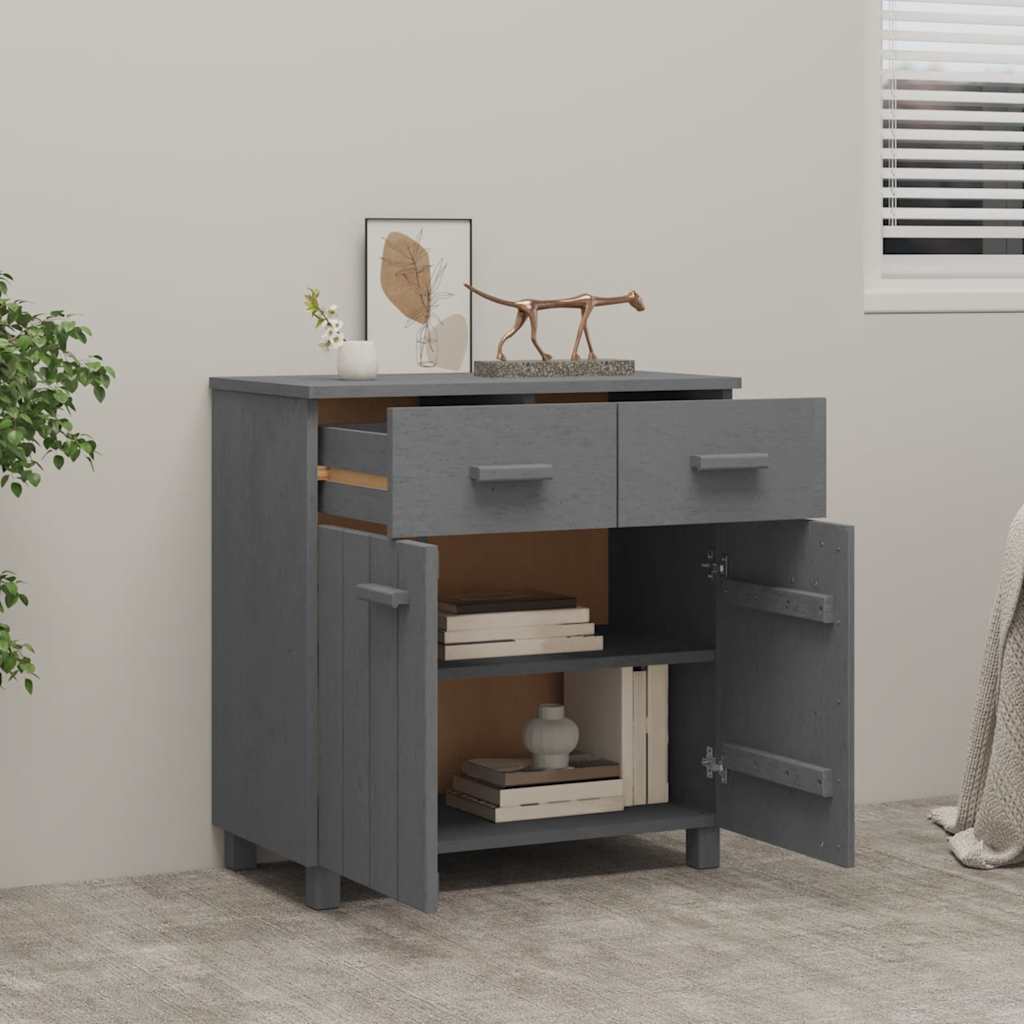 vidaXL Commode HAMAR Gris foncé 79x40x80 cm Bois de pin massif