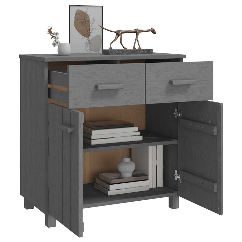 vidaXL Commode HAMAR Gris foncé 79x40x80 cm Bois de pin massif