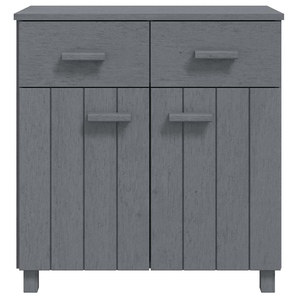 vidaXL Commode HAMAR Gris foncé 79x40x80 cm Bois de pin massif