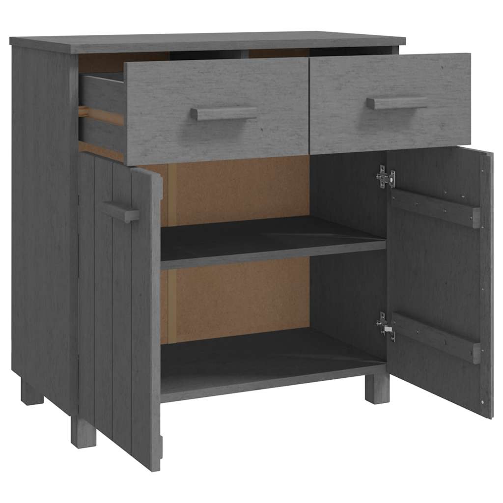 vidaXL Commode HAMAR Gris foncé 79x40x80 cm Bois de pin massif