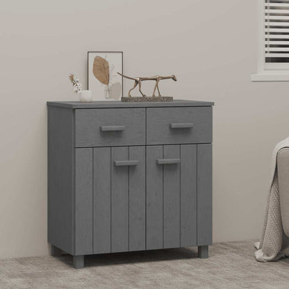 vidaXL Commode HAMAR Gris foncé 79x40x80 cm Bois de pin massif