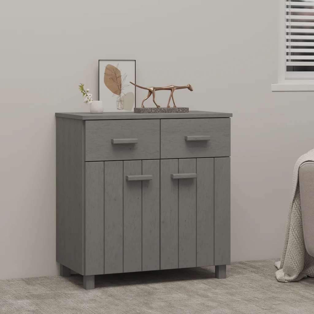 vidaXL Buffet HAMAR Gris clair 79x40x80 cm Bois de pin massif