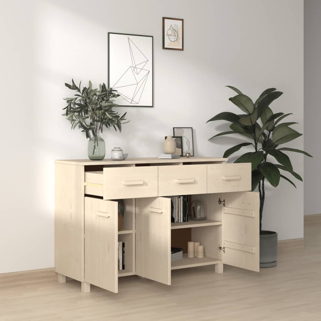 vidaXL Bahut HAMAR Bois de pin massif Marron miel 113x40x80 cm