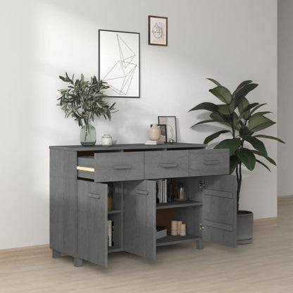 vidaXL Buffet HAMAR Gris foncé 113x40x80 cm Bois de pin massif