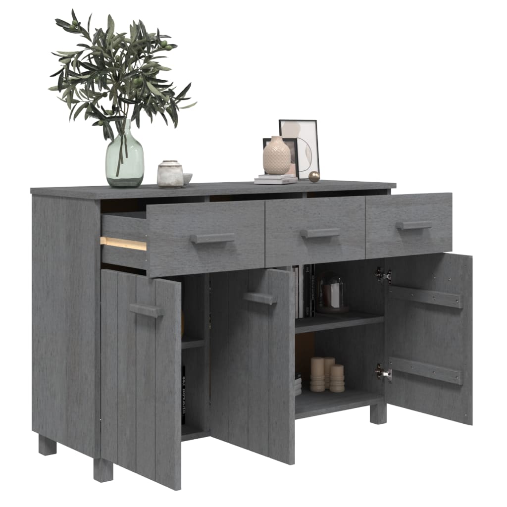 vidaXL Buffet HAMAR Gris foncé 113x40x80 cm Bois de pin massif