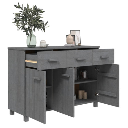 vidaXL Buffet HAMAR Gris foncé 113x40x80 cm Bois de pin massif