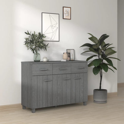 vidaXL Buffet HAMAR Gris foncé 113x40x80 cm Bois de pin massif