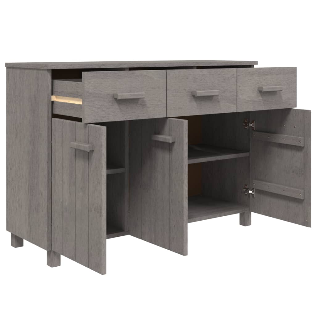 vidaXL Bahut HAMAR Gris clair 113x40x80 cm Bois de pin massif