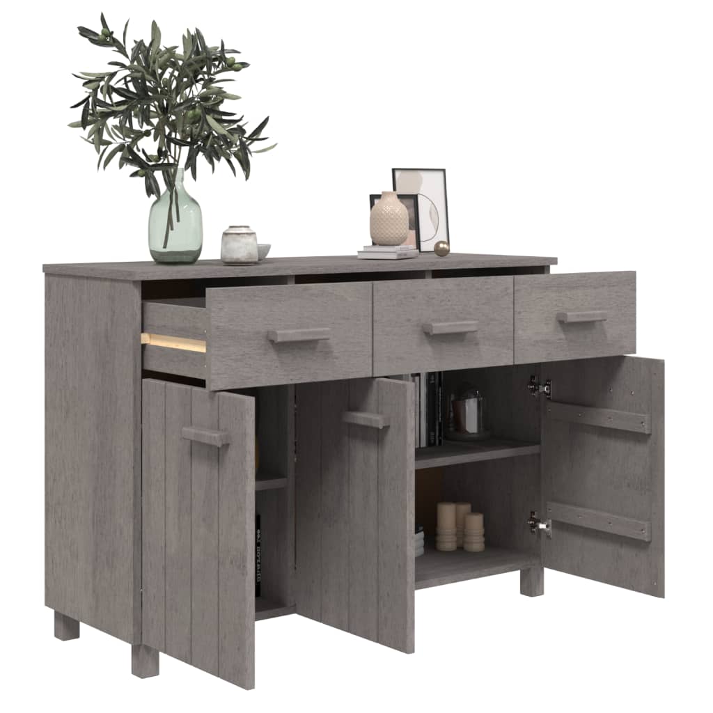 vidaXL Bahut HAMAR Gris clair 113x40x80 cm Bois de pin massif