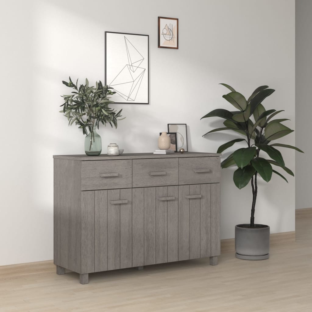 vidaXL Bahut HAMAR Gris clair 113x40x80 cm Bois de pin massif