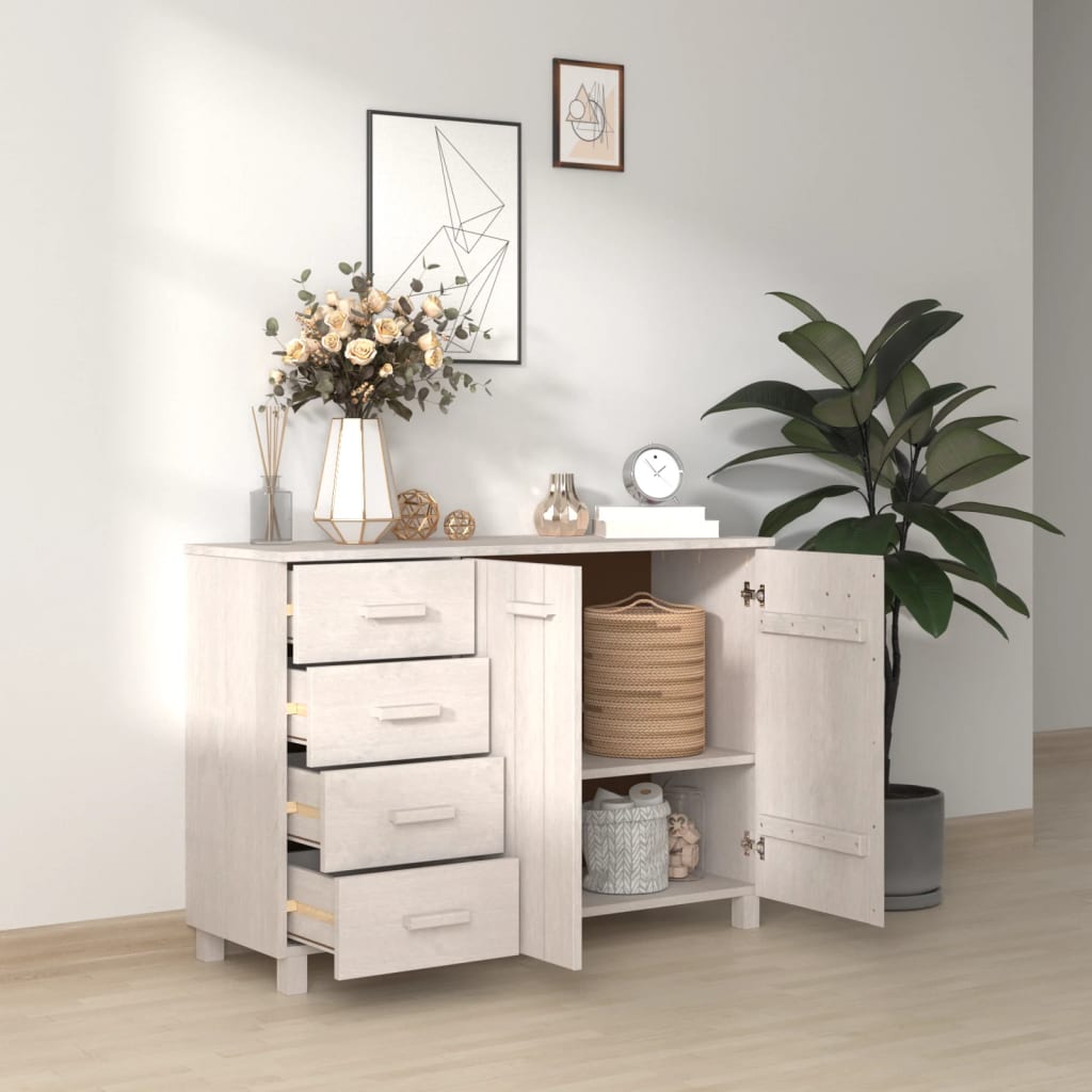 vidaXL Buffet HAMAR blanc 113x40x80 cm Bois de pin massif