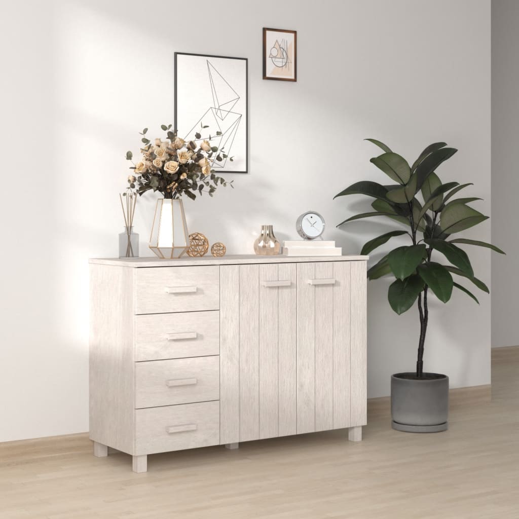 vidaXL Buffet HAMAR blanc 113x40x80 cm Bois de pin massif