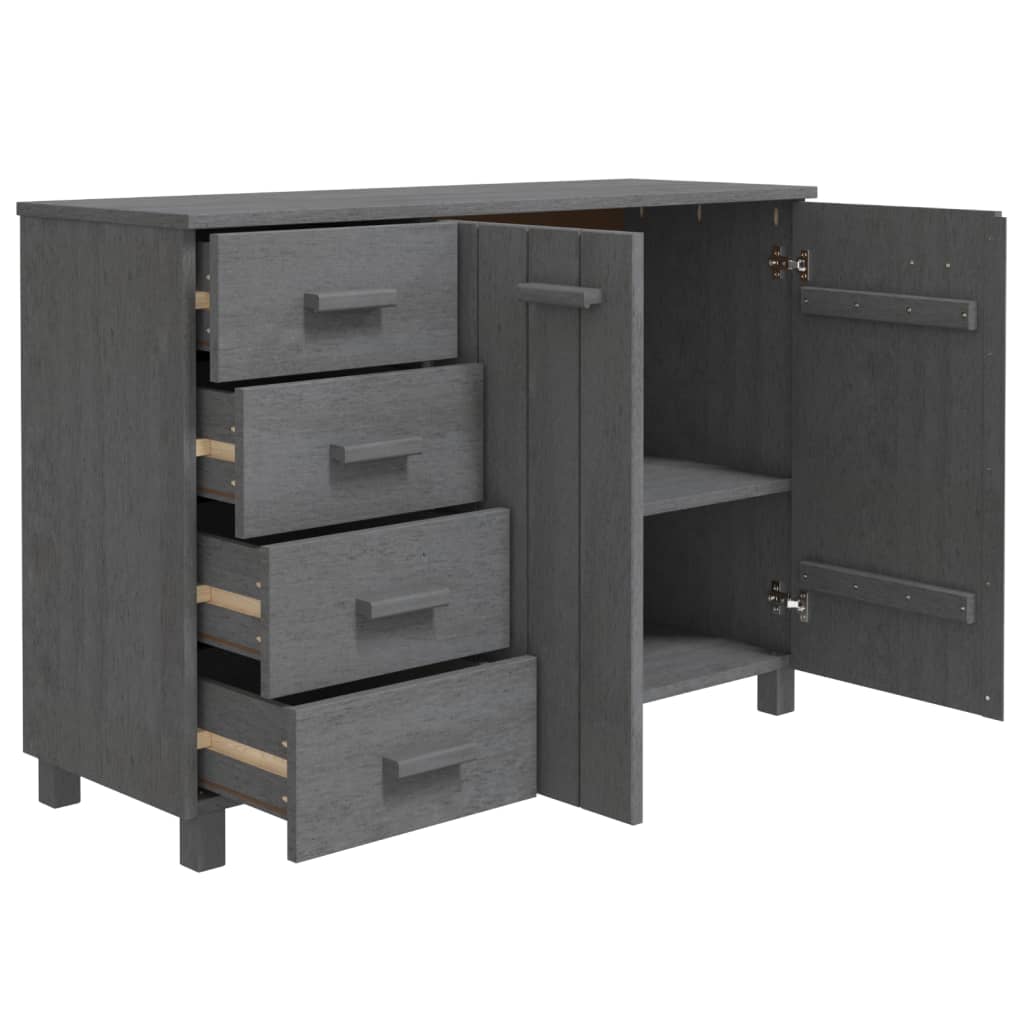 vidaXL Buffet HAMAR Gris foncé 113x40x80 cm Bois de pin massif