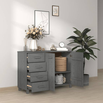 vidaXL Buffet HAMAR Gris foncé 113x40x80 cm Bois de pin massif