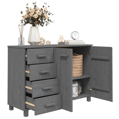 vidaXL Buffet HAMAR Gris foncé 113x40x80 cm Bois de pin massif