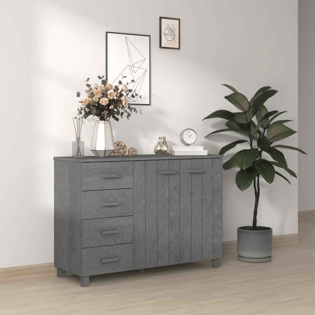 vidaXL Buffet HAMAR Gris foncé 113x40x80 cm Bois de pin massif